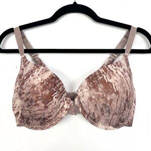 Danskin T-Shirt Lightly Lined Bra 36D Brown Print